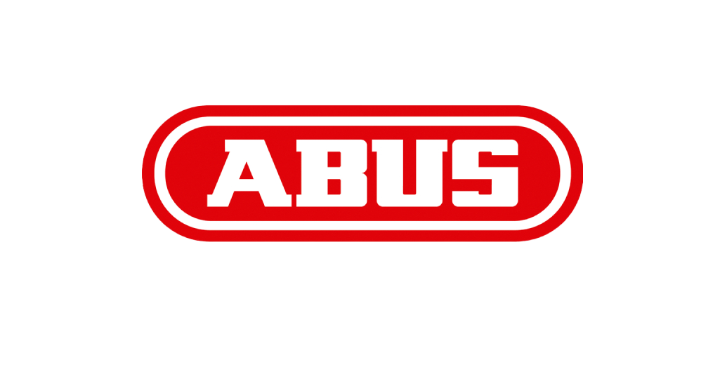 Logo des Referenzkunden Abus rot mit weißer Schrift | coneon liefert moderne Arbeitswelten 