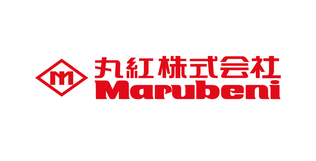 Logo Referenzkunde Marubeni japanischer und europäischer Schriftzug in rot | coneon lieferte moderne Bürofläche
