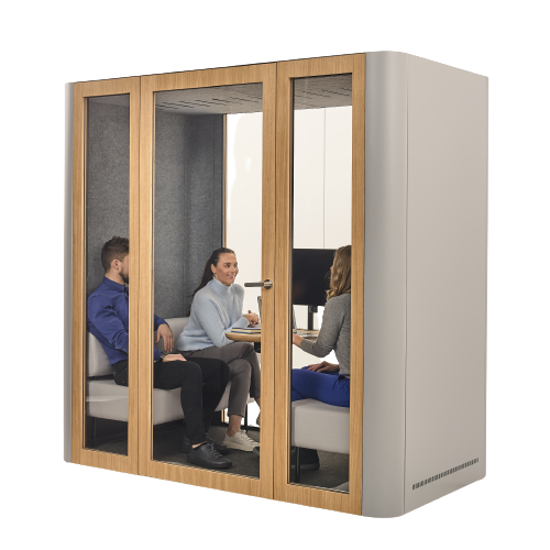 Akustikboxen von coneon Meeting in einer Akustikbox