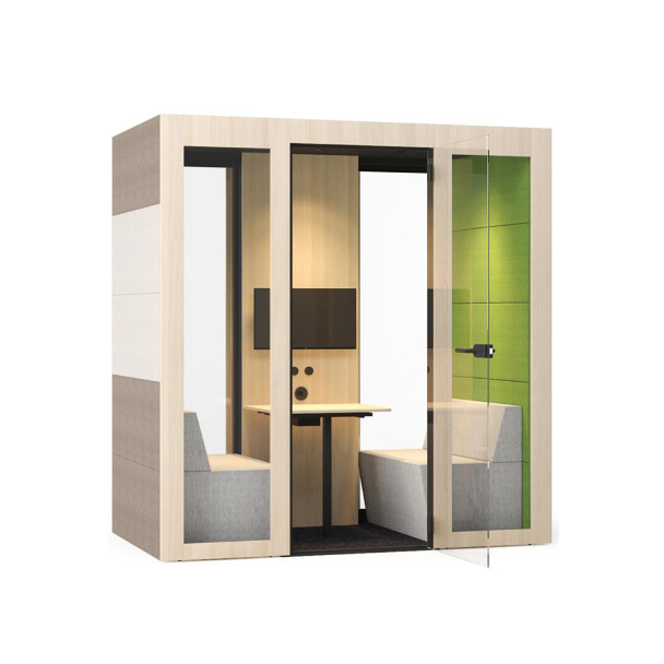 Stylische Meetingboxen von coneon Akustikbox mit Bildschirm