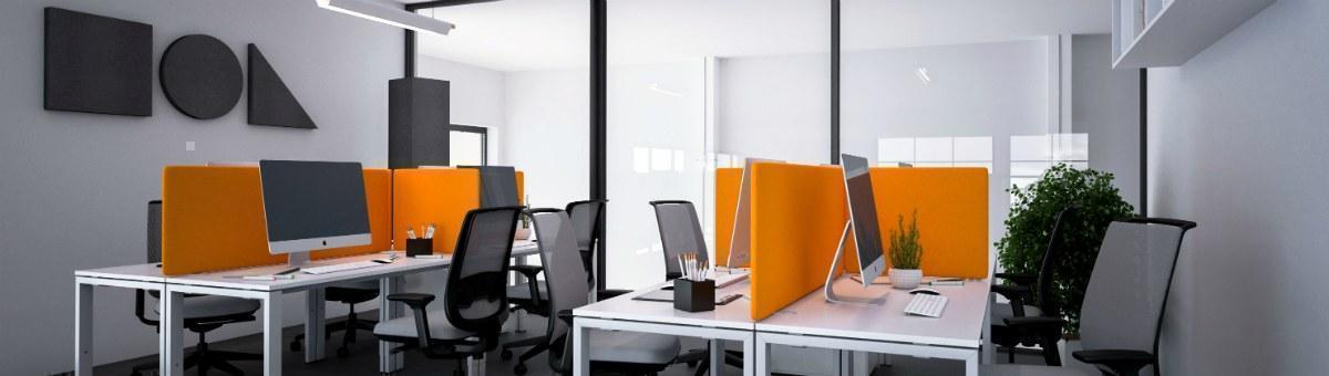 Büro mit Trennwänden Büro mit Trennwänden