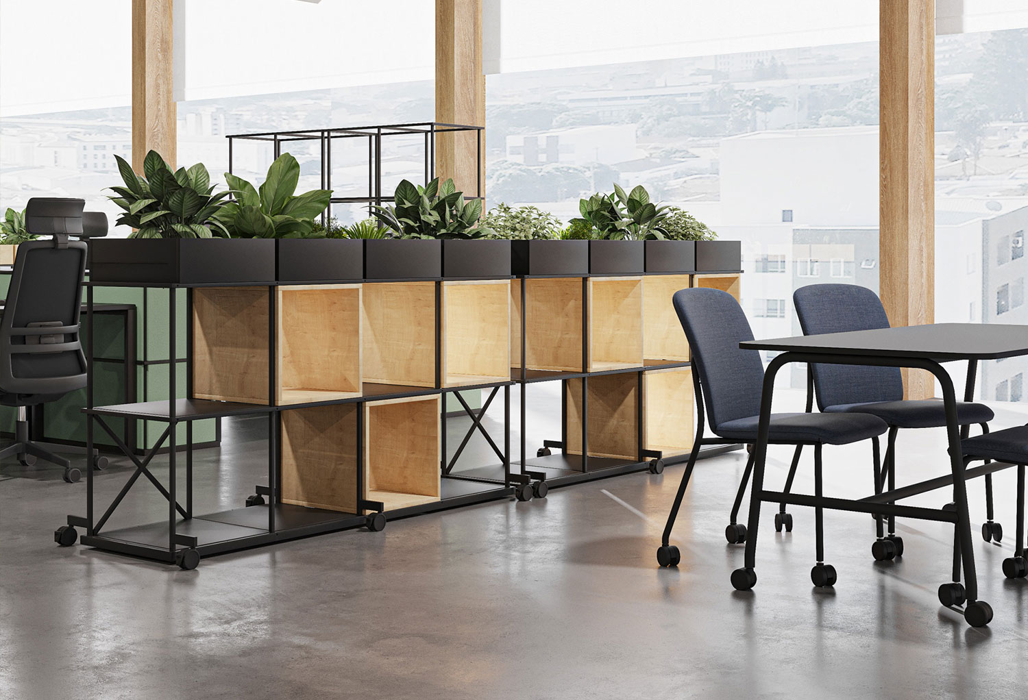 Flexible Möbel im Großraumbüro