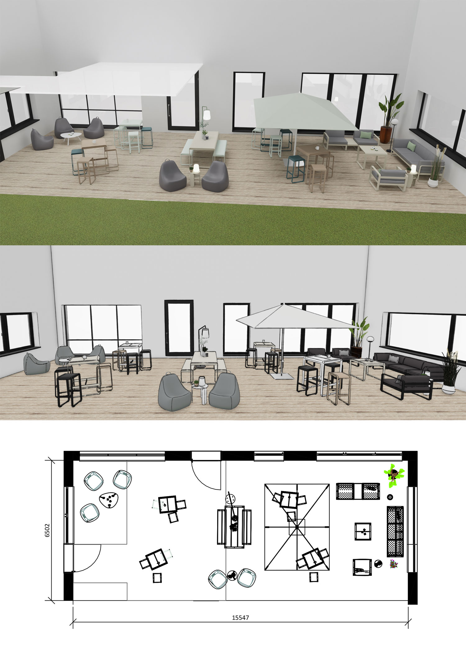 Außenmöbel - 3D Planung