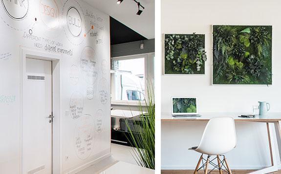 Whiteboardwand und Raumbegrünung