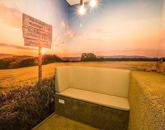 Innenausbau Rückzugsort mit Fototapete