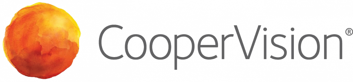 Logo von Cooper Vision Schriftzug und orangene Kugel