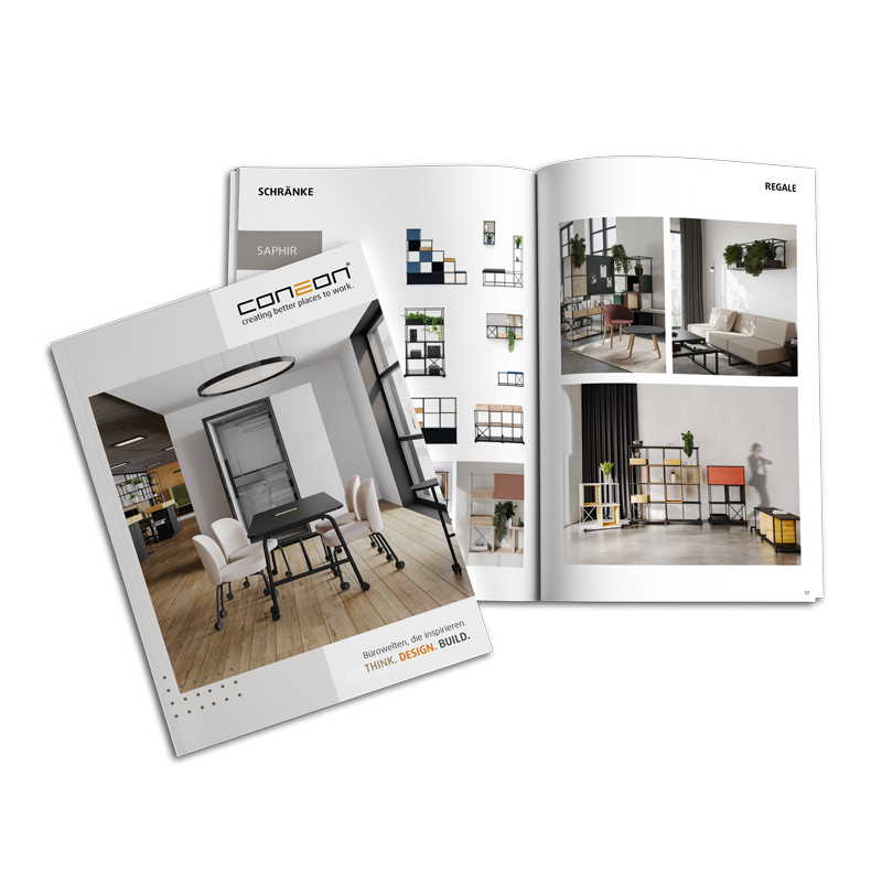 coneon Büromöbelkatalog Mockup transparent