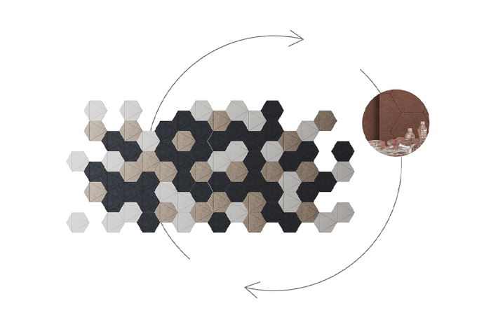 Grafik Materialkreislauf Akustikelement Mosaik
